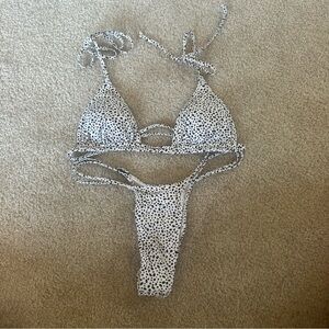 White Fox - White & Black Polka Dot Bikini Set